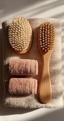 Spa Still Life with Brushes and Soaps