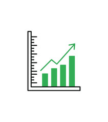 Growing bar graph icon