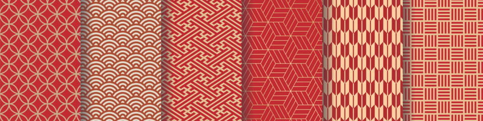 日本の伝統的な和柄セット