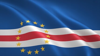 Waving flag of cape verde with stars
