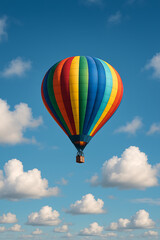 Fototapeta premium Striped Balloon Flight high quality realistic image.