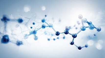Intricate network of interconnected molecules are displayed in a dynamic visualization, showcasing science and technology concepts.
