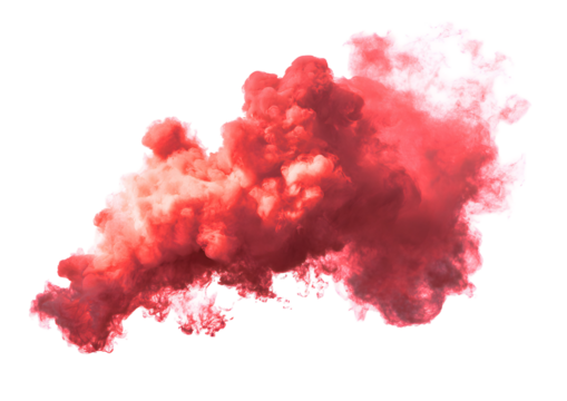 Vivid Red Smoke Effect Isolated Transparent PNG
