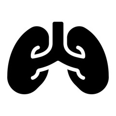 lungs glyph icon