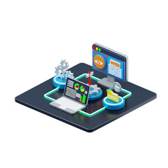 3d isometric web development design