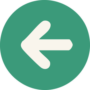 White arrow pointing left inside a green circle.