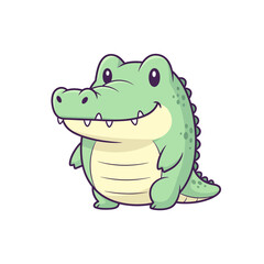 Fototapeta premium A cute cartoon illustration of a smiling crocodile.