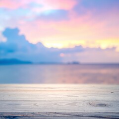 Obraz premium A rustic wooden table with a rich, textured surface, showcasing natural grain patterns and warm tones, set against a cozy, inviting backdrop.