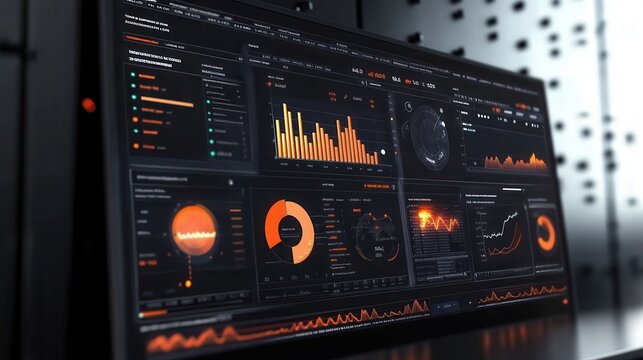 A digital dashboard displaying SEO metrics on blurred background