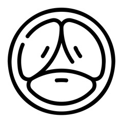 aortic valve line icon