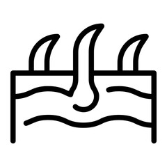 hair follicle line icon