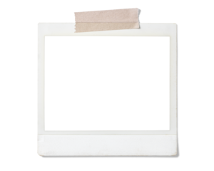 テープで貼られた、インスタントフィルムの画像合成用素材