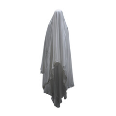 Fototapeta premium Ethereal White Veil Draped Over Mysterious Figure in Dark Space