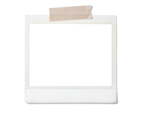 テープで貼られた、インスタントフィルムの画像合成用素材