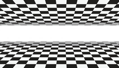 Obraz premium Perspective Checkerboard Surface with White Space
