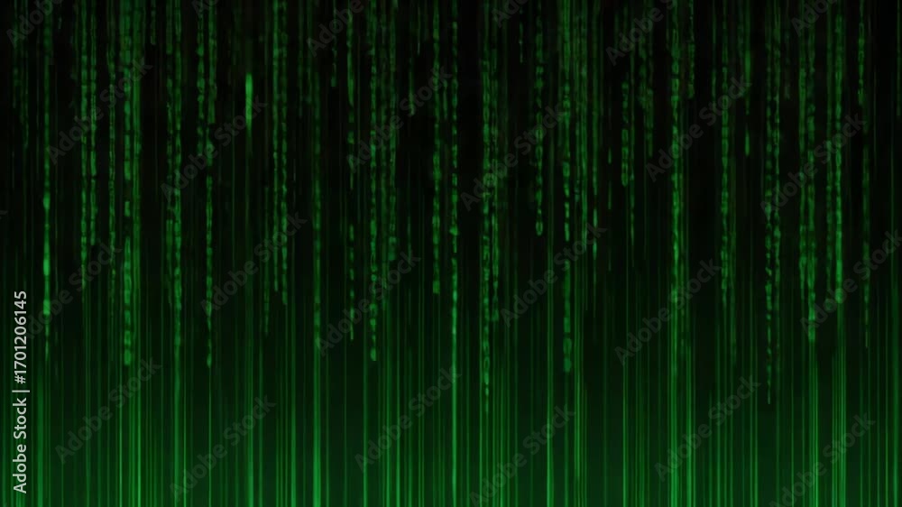 Wall mural abstract digital rain binary code matrix style technology background