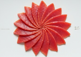 Vibrant taco filled with salmon, avocado, greens and sesame seeds presented on white paper.