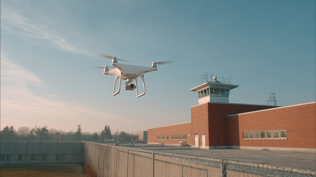 drones patrol perimeter of prison providing enhanced security without human intervention