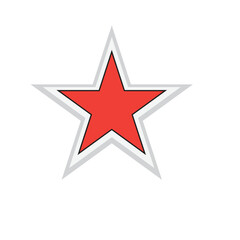 red star on white background