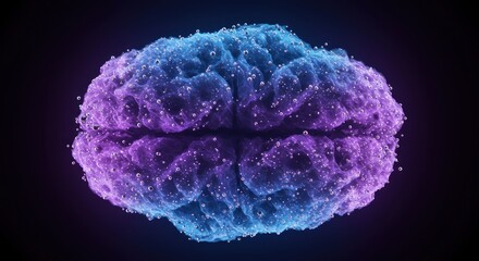 Cerebral Nebula: A Brain-Shaped Cloud of Cosmic Thought in Blue and Purple