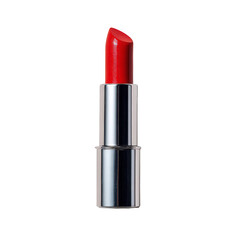 Red lipstick is shown on transparent background