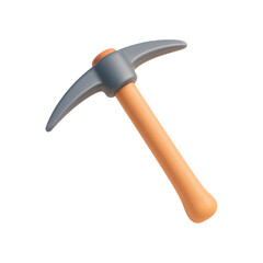 3d rendered pickaxe isolated on transparent background