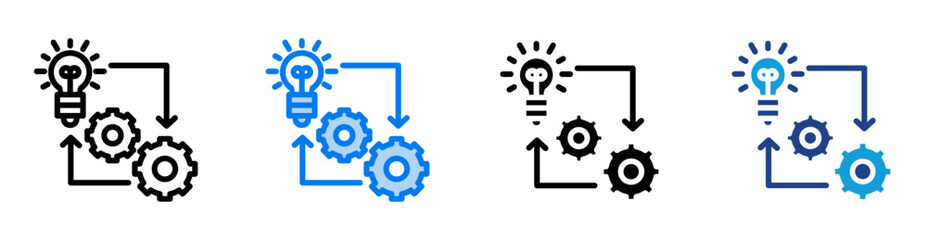 implementation icon set multiple style collection