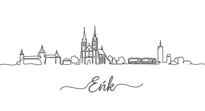 Enkping Skyline One Line with Sweden.