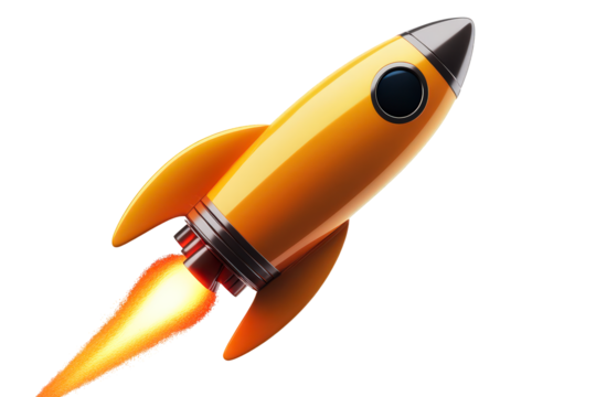 The rocket is the main focus of the image