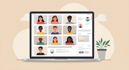 Online meeting group video call