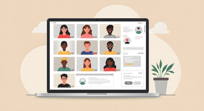 Online meeting group video call
