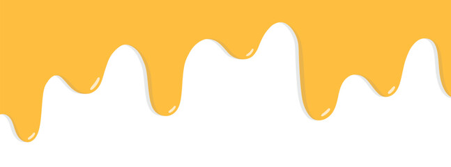 Honey melt flowing drops on white background. 