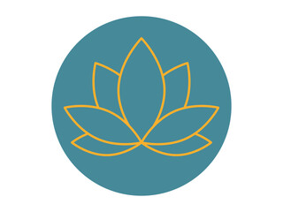 Lotus icon. Flower outline icon. Simple vector illustration in modern thin line style.