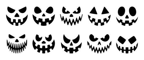 Collection of spooky halloween jack o lantern face designs © Designer Alam
