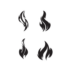 Hand drawn fire solid icon illustration