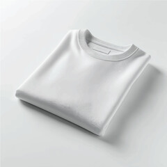 Vector art of folded white tshirt, angled view of a garment