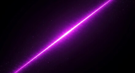 A vivid magenta laser beam cuts diagonally across a dark, star-speckled void, creating a striking visual with its intense glow against the cosmic backdrop
