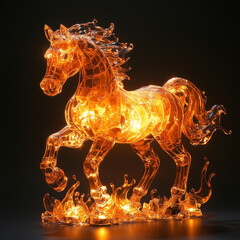 horse on black background