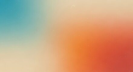 Abstract blurred background with a smooth color transition from vibrant orange to cool teal, creating a modern and artistic gradient effect