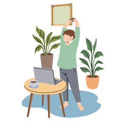 Remote Work Lifestyle with Laptop Home Office Workspace and Modern Online Business Productivity Concept