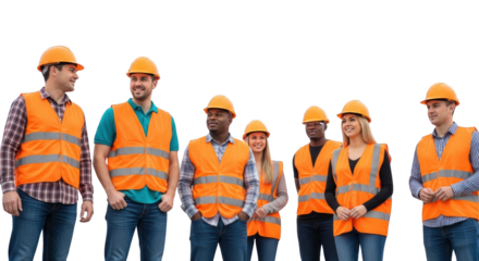 Diverse Construction Workers Team Portrait unique creative artwork concept based on Diverse Construction Workers