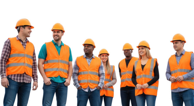 Diverse Construction Workers Team Portrait unique creative artwork concept based on Diverse Construction Workers