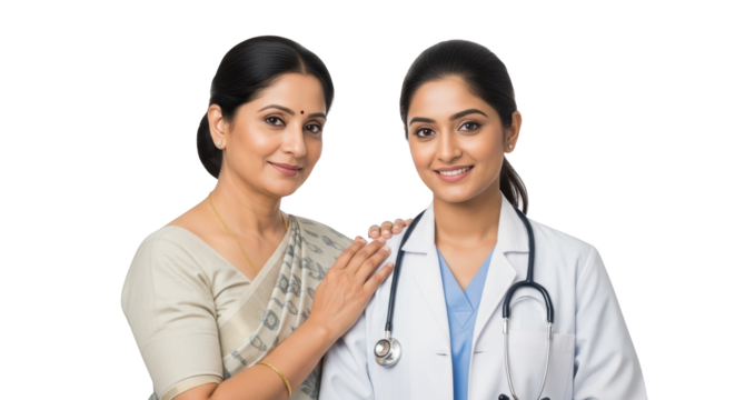 Doctor and Patient Indian Women Healthcare modern design composition influenced by Doctor and Patient