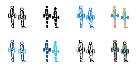 Calf Raises icon set multiple style collection 
