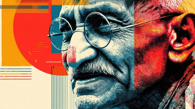 2nd October Gandhi Jayanti abstract vector design, clean layout for poster or social media