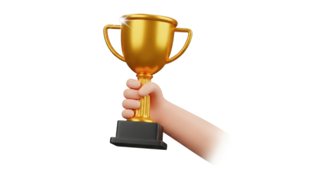 Hand Holding Golden Trophy Cup detailed illustration concept inspired by Hand Holding Golden Trophy