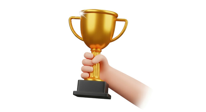 Hand Holding Golden Trophy Cup detailed illustration concept inspired by Hand Holding Golden Trophy