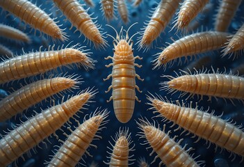 Screwworm Parasite outbreak or epidemic as flesh-eating larvae Infectious disease and public health issue as a vetirinary medicine concept or agricultural pest causing ulcerated lesions. 