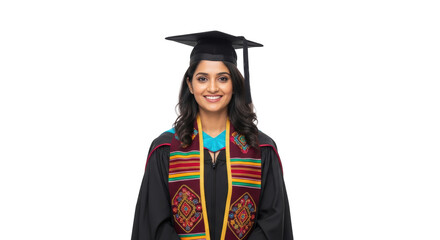 Happy Graduate Woman in Cap and Gown modern design composition influenced by Happy Graduate
