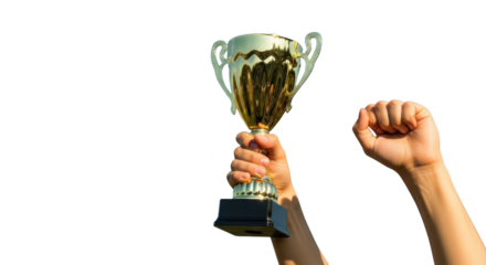 Holding Trophy Celebrating Victory Success detailed illustration concept inspired by Holding Trophy Celebrating Victory